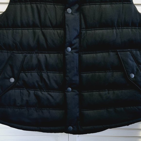 EUC NAVY BLUE GAP UNISEX PUFFER QUILTED ZIP UP W/BUTTONS ALL SEASONS VEST MEDIUM - Picture 7 of 13